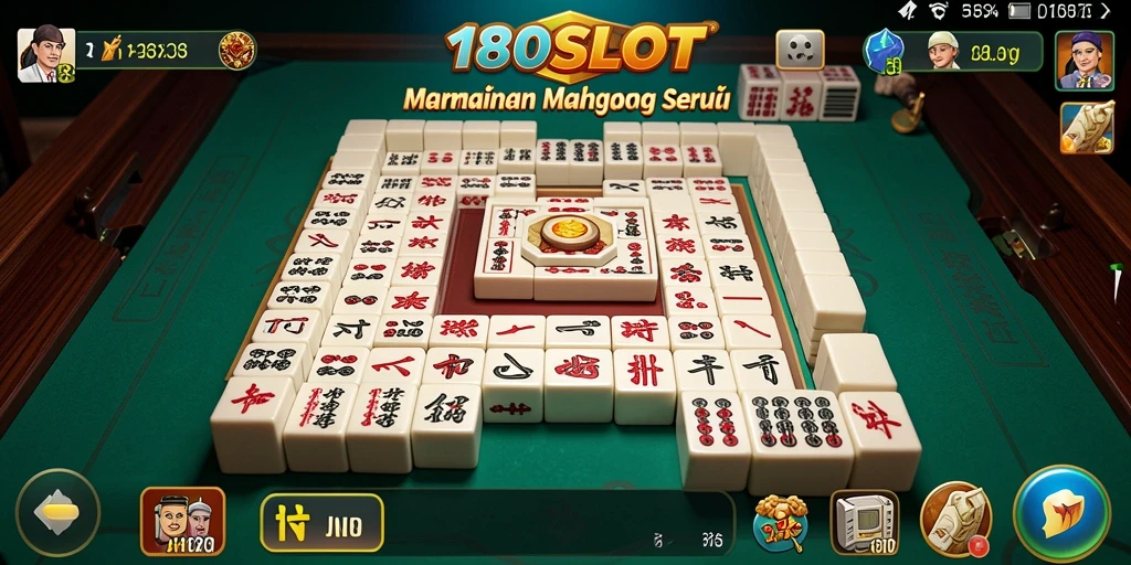 Tampilan menarik dari gameplay Mahjong di 180SLOT.
