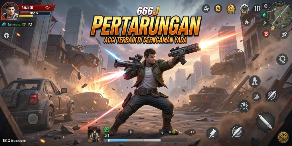Tangkapan layar menunjukkan pertarungan mendebarkan dalam game Action.