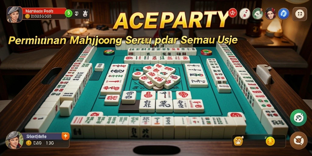 Tampilan gameplay <strong>ACEPARTY</strong> yang menarik dan interaktif di dunia Mahjong.