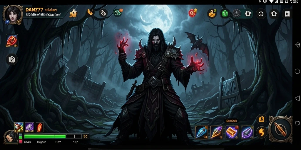Screenshot gameplay menegangkan dari DAN777 di kegelapan