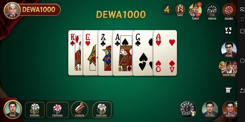 Screenshot gameplay DEWA1000 menampilkan aksi seru Domino.