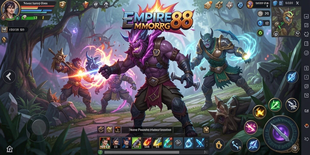 Screenshot EMPIRE88 menampilkan gameplay yang dinamis dalam dunia MMORPG.