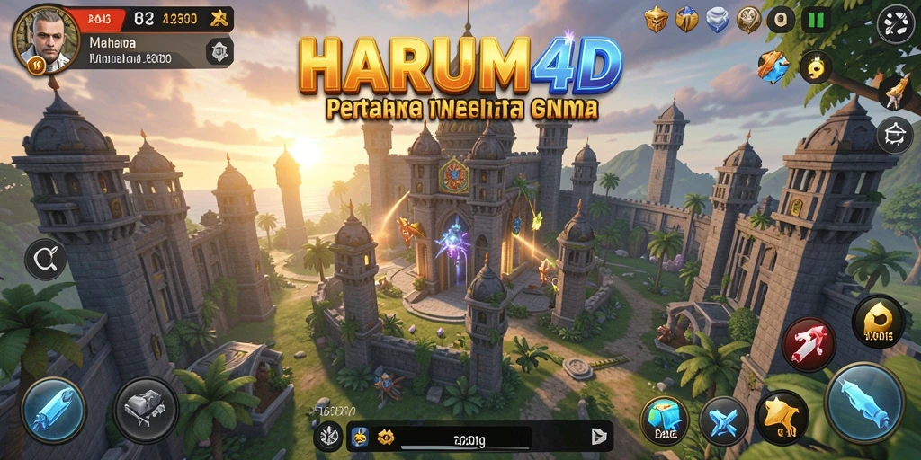 Tangkapan layar gameplay HARUM4D yang menunjukkan pertahanan menara yang menawan.