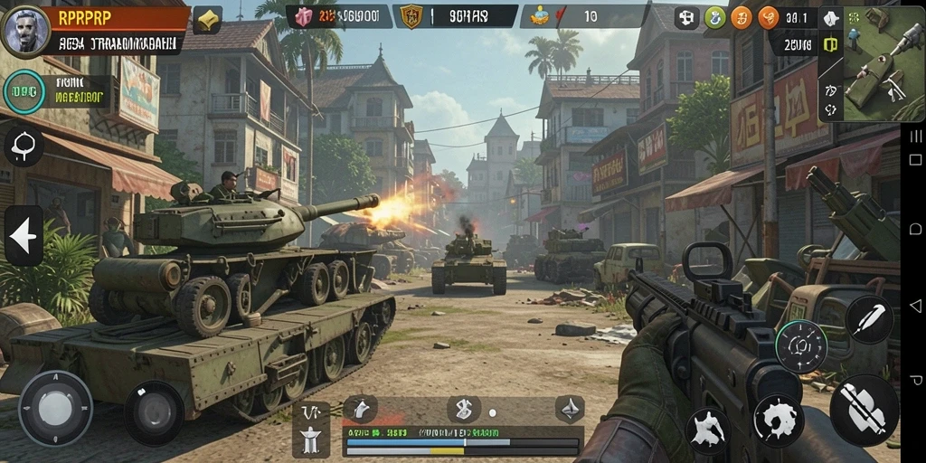 Screenshot gameplay RPRPRP yang menunjukkan aksi strategis yang menegangkan.