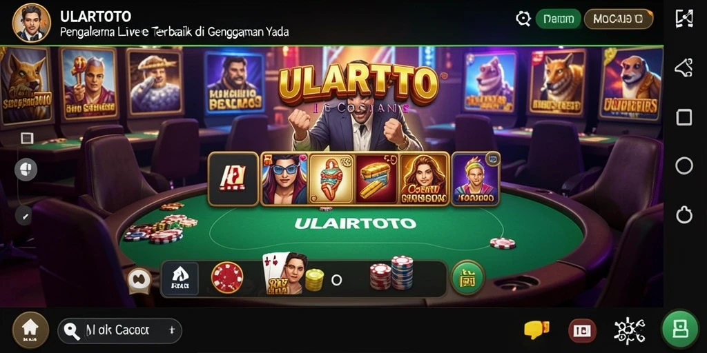 Tampilan menarik gameplay ULARTOTO dalam suasana Live Casino yang mendebarkan.