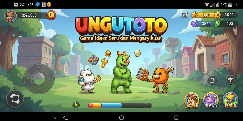 Screenshot utama UNGUTOTO menampilkan gameplay Idle yang seru.